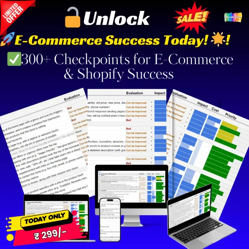E-Commerce/Shopify Conversion Rate Optimization Checklist – Bundle Slide